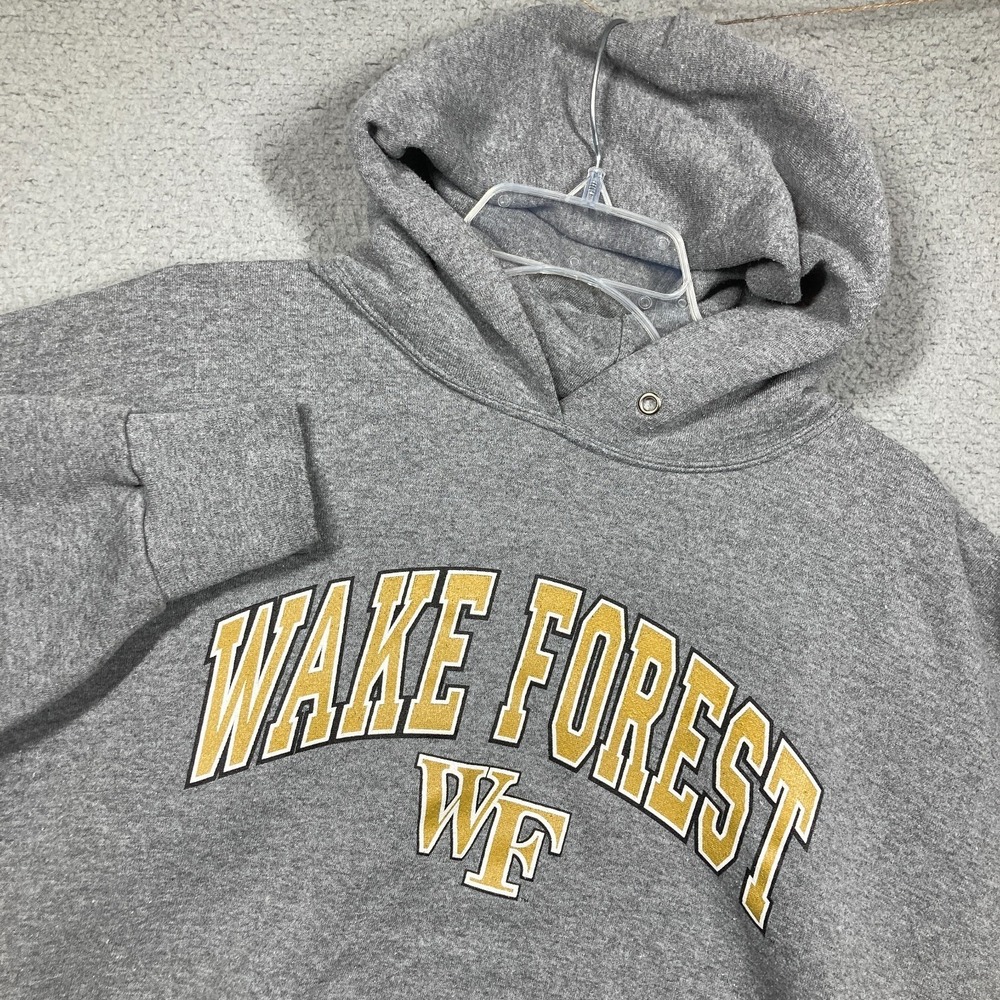 Wake Forest WF Hoodie Adult XL Gray Pullover Sweatshirt Demon Deacons FLAWS